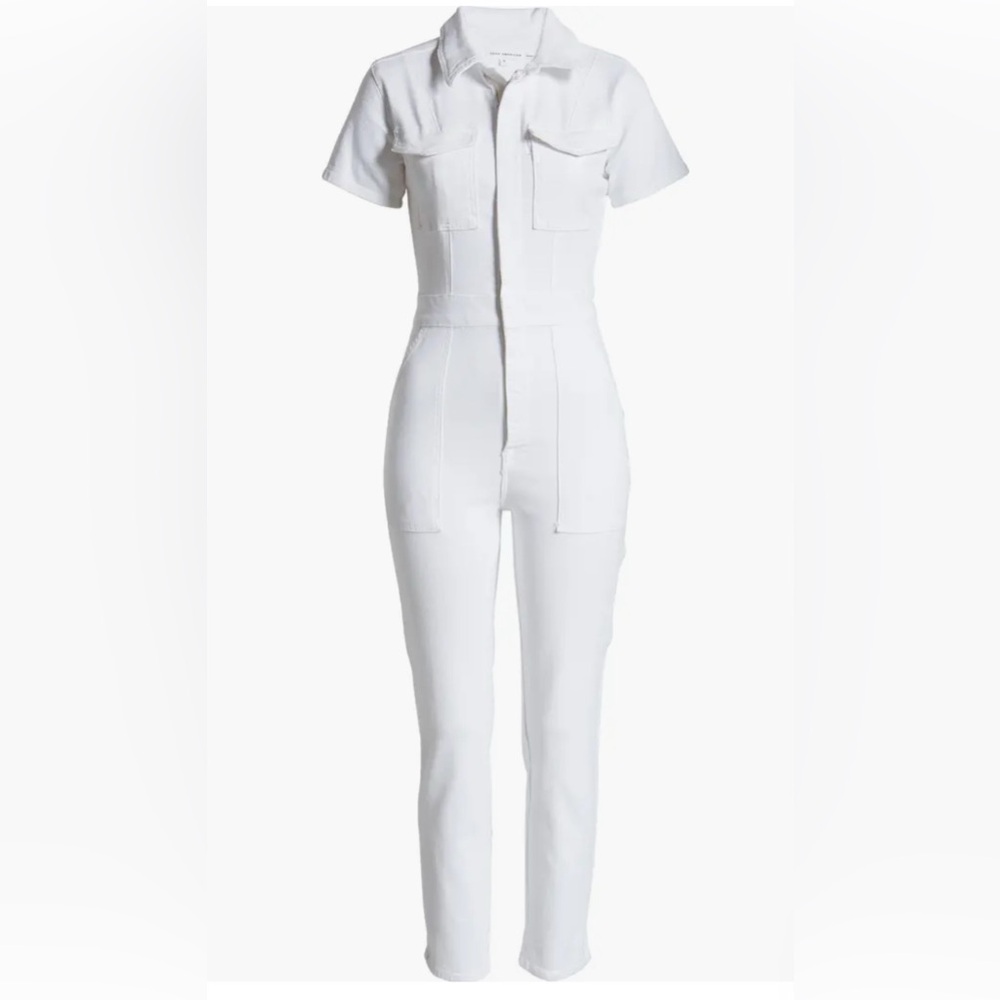 NWT Cloud White Cotton Twill Stretch Jumpsuit
